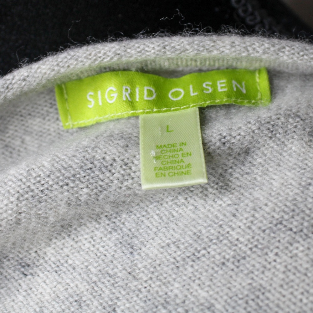 SOLD! Sigrid Olsen Cashmere Short Sleeve Top Large - Picture 6 of 7
